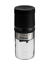 Кофемолка Sakura SA-6164, 3 в 1, мельница, стеклянная ёмкость для хранения, стакан для кофе