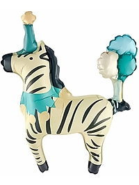 Воздушный шар фольгированный 15" «Зебра в колпачке», 5 шт., под воздух