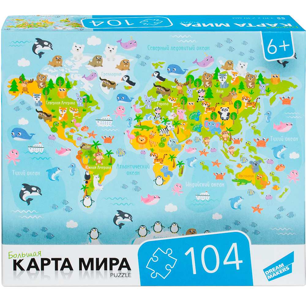 Пазл Карта мира 104 элемента RI1003C
