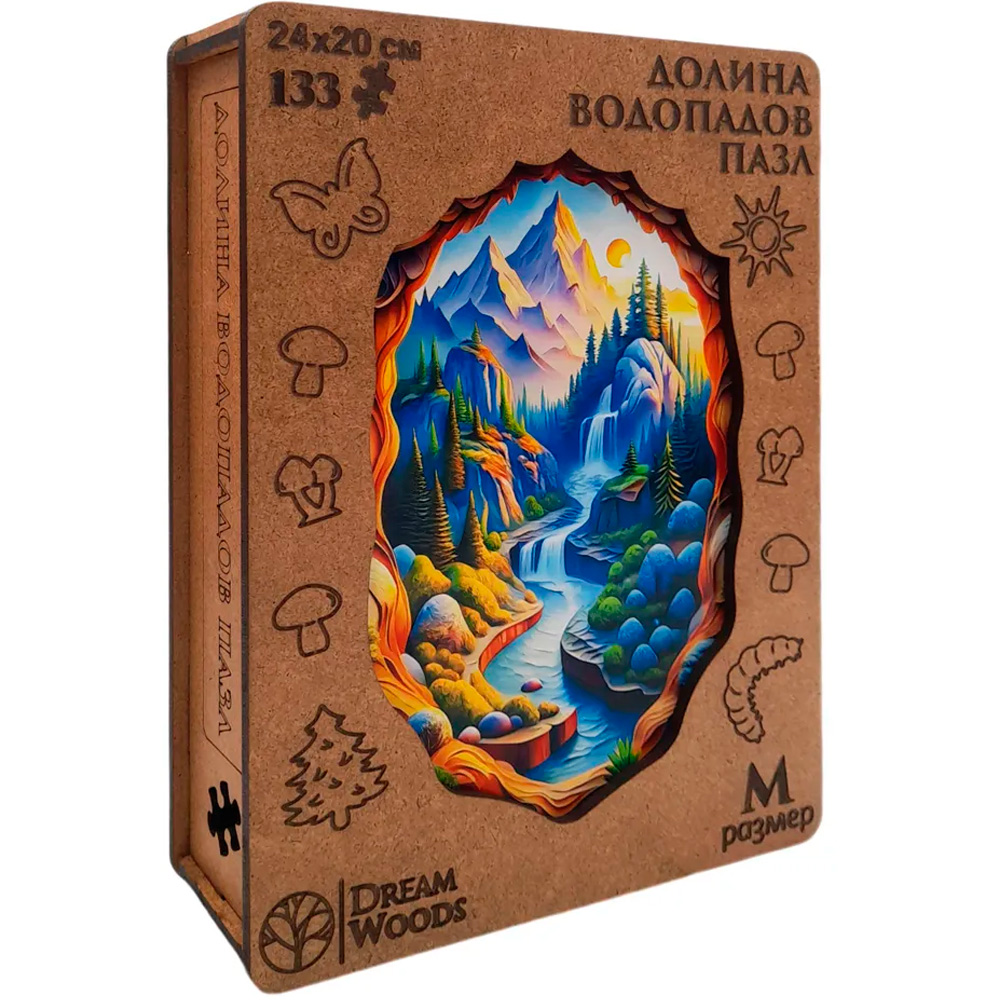 Пазл фигурный Долина Водопадов деревянный 133 элемента P-080
