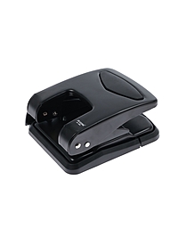 Дырокол 40л метал черный, с линейкой