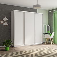 Шкаф-купе трёхдверный «Экспресс», 2400×440×2400 мм, ЛДСП, цвет белый снег