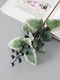 Цветы искусственные «Ветка ягодная», h=30 см, синие