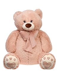 Мягкая игрушка «Медведь Пьер», с бантом, пудровый,130 см