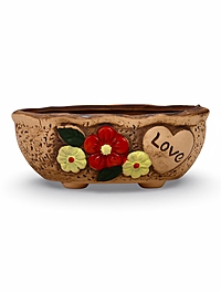 Декоративный горшок для цветов LOVE, 17×11.5×7 см, керамический, Greengo