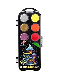 Акварель 12цв пластик Луч "Фантазия" неон + перламут, без кисти