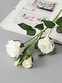 Цветы искусственные «Роза Августина галант», d=6 см, h=55 см, белые