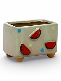 Декоративный горшок для цветов «Арбуз», 10.5×7.5×8 см, керамический, Greengo