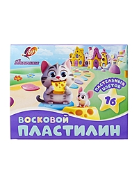 Пластилин мягкий (восковой) 16цв 240г "Фантазия", пастельный