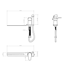 Смеситель гигиенический душ Ammore A8212-A на унитаз хром