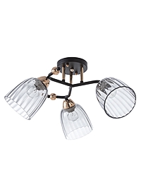 Люстра 12229/3, 2хE27, 60Вт, чёрный/золото