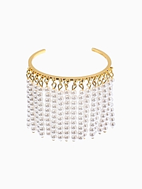 Браслет жемчужный "Кольцо", цвет белый в золоте, бусина 6