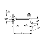 Кронштейн верхнего душа GROHE Relexa 27406000 хром