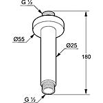 Кронштейн верхнего душа KLUDI A-QA 6651591-00 белый/хром