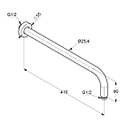 Кронштейн верхнего душа KLUDI A-QA 6651405-00 хром