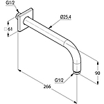Кронштейн верхнего душа KLUDI A-QA 6653305-00 хром
