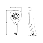 Лейка для душа OLIVE'S D180 зеркальный хром 3 режима