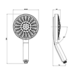 Лейка для душа OLIVE'S D179 хром 5 режимов