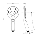 Лейка для душа OLIVE'S D184 зеркальный хром 3 режима