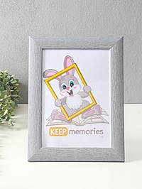 Фоторамка 21х30 см (с ножкой) "Luxe Elegance" пластик, серо-голубой, (пластик экран)