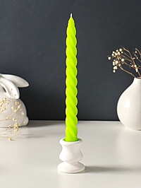 Набор свечей витых, 2,3х 24,5 см, 5 ч, 50 г, 2 штуки, зелёный