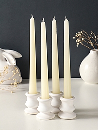 Набор свечей античных, 2,3х 24,5 см, 5 ч, 55 г, 4 штуки, слоновая кость