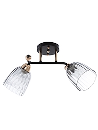 Люстра 12229/2, 2хE27, 60Вт, чёрный/золото