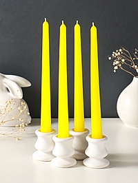 Набор свечей античных, 2,3х 24,5 см, 5 ч, 55 г, 4 штуки, жёлтый