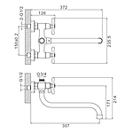 Смеситель для ванны Prohanss P10.22 длинный излив хром