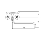 Смеситель для ванны Cron CN2624 длинный излив хром