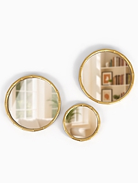 Зеркала QF, d=13/15 см, d=20.5/22.8 см, бамбук, набор 3 шт.