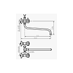 Смеситель для ванны D-Lin D146806 длинный излив хром
