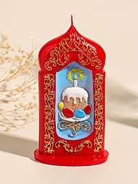 Свеча декоративная "Пасхальная свеча с куличиком" 8х15 см, 180 гр