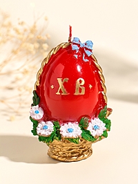 Свеча декоративная "Пасхальное яйцо в корзинке" 7х10,5 см, 130 гр