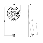 Лейка для душа OLIVE'S D185 хром 3 режима