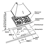 Варочная поверхность Gefest ПВГ 2232-01 Р газ на стекле черный