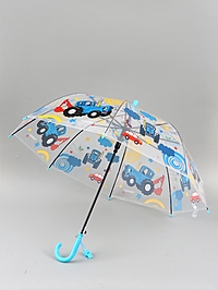 Зонт прозрачный купол d=76см, Синий трактор
