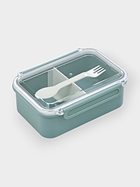 Ланч - бокс, контейнер для еды «Нордик», с приборами, 900 мл, 19×14×7 см, пластик, зелёный