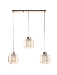 Светильник подвесной 10298/3GD, 3х40Вт, E27, 61х15х18х70 см, цвет золото/янтарь