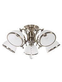 Люстра 28066/5AB, 5х40Вт, E27, 54х52х28 см, цвет бронза/белый