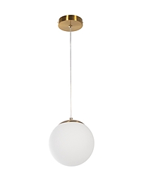 Светильник подвесной 10274/1GD, 1х40Вт, E27, 13,5х13,5х13-75 см, цвет золото/белый
