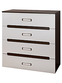 Комод 4 яшика Вегас, 850х446х910, Венге/Белая эмаль МДФ