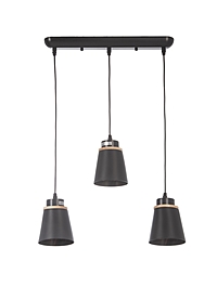 Светильник подвесной 30136/3L BK, 3х40Вт, E27, 84,5х12х20-90 см, чёрный
