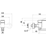 Смеситель для ванны Fmark FS8207L длинный излив сатин