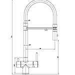 Смеситель для кухни DQ DA1462506Grey под фильтр графит
