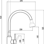 Смеситель для кухни Fmark FS8288H-12 гибкий излив бежевый