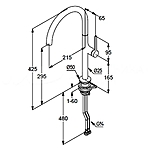 Смеситель для кухни KLUDI REEF 50803N075 золото
