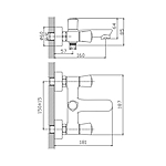 Смеситель для ванны Cron CN61866 короткий излив хром