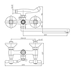 Смеситель для ванны Haiba HB2125 длинный излив хром