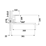 Смеситель для ванны D-Lin D147377-A длинный излив черный 